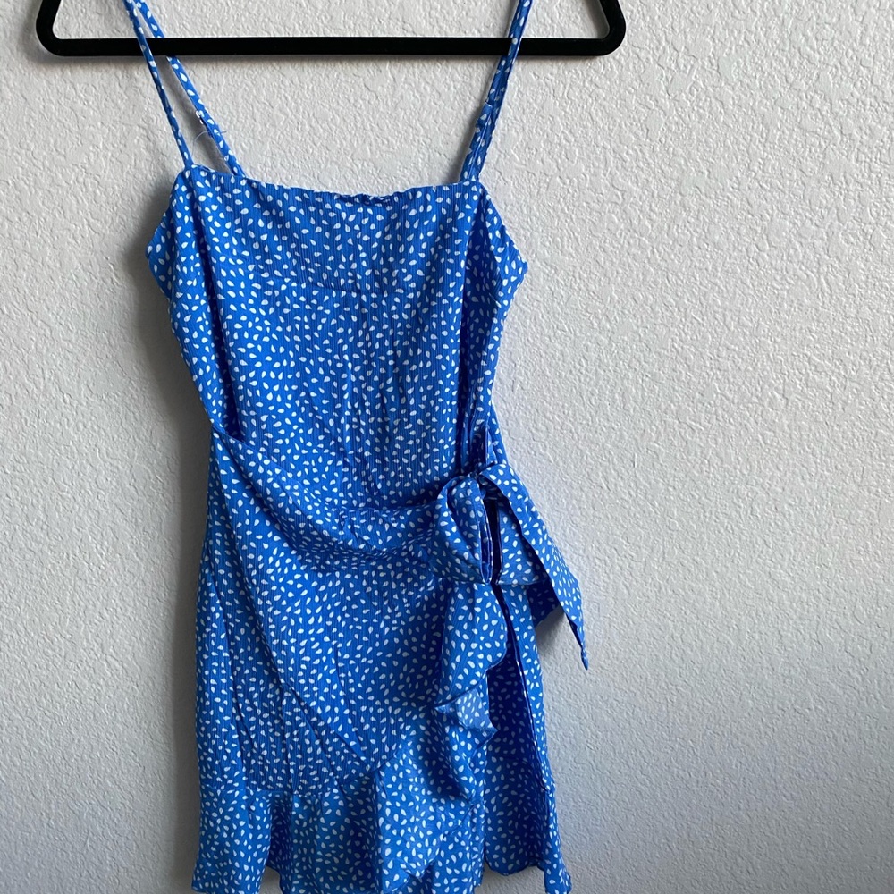 Sundae Muse, Blue patterned wrap dress